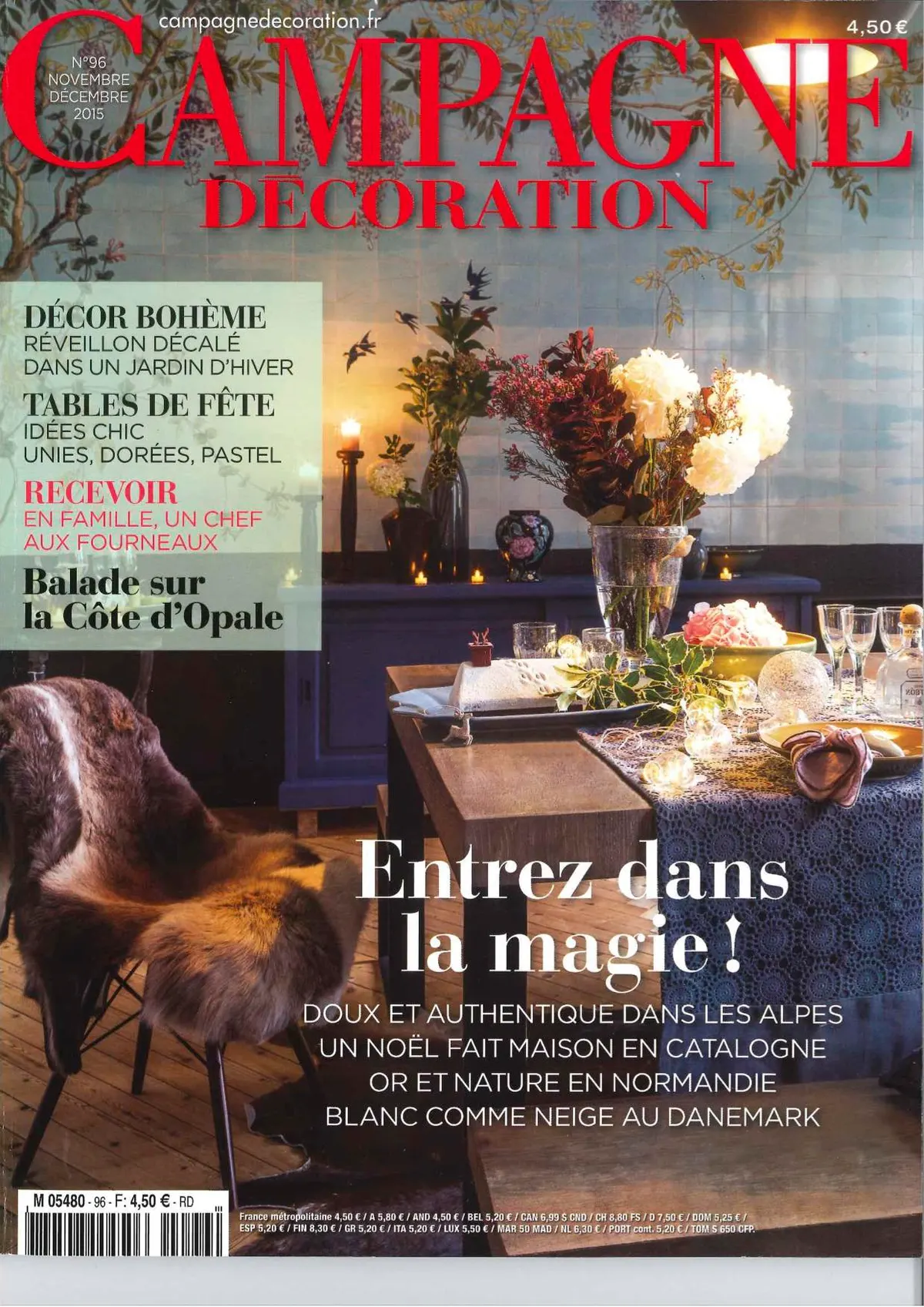 Couverture du magazine Campagne & Décoration, N° 96 · Décembre 2015
